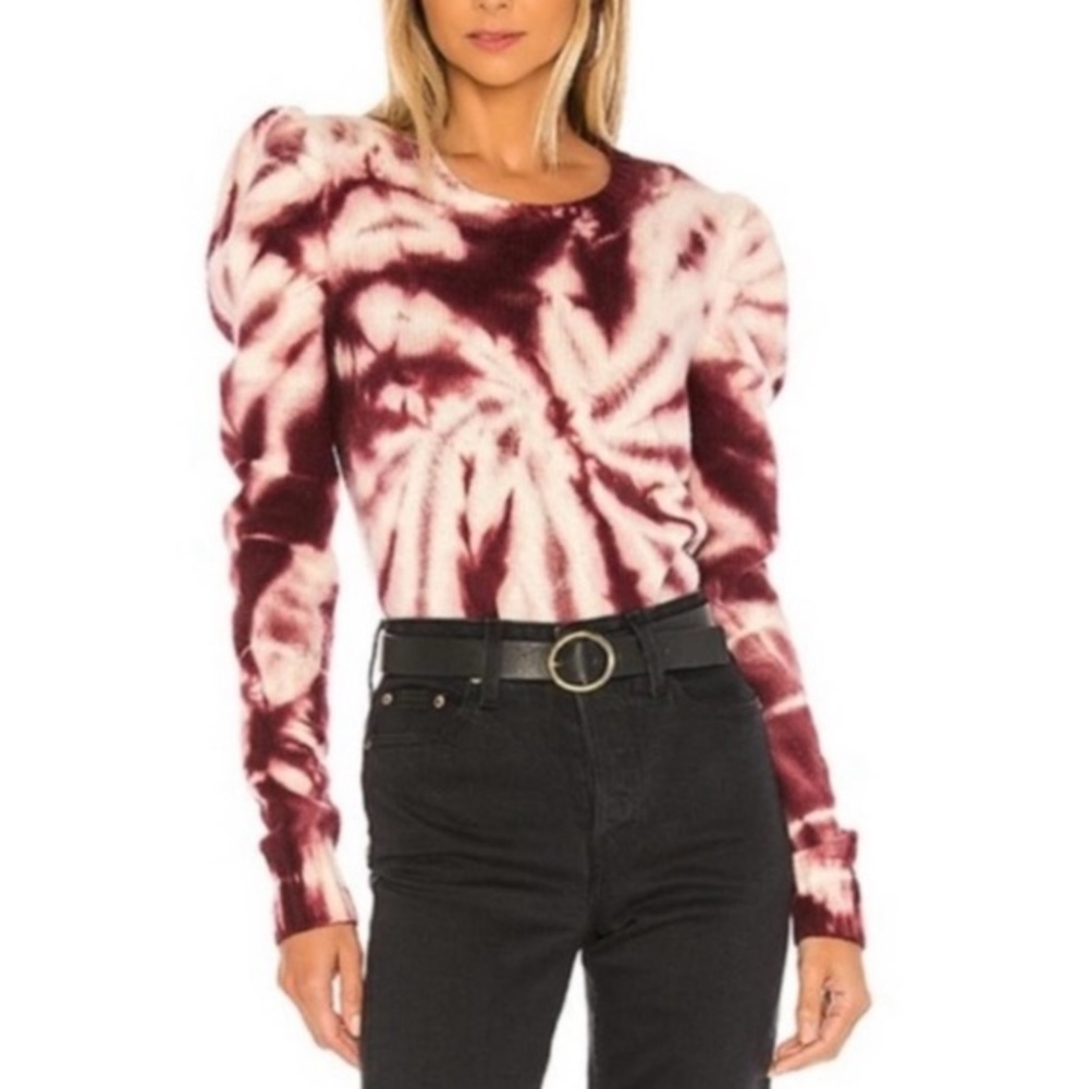 Generation Love Tyrell tie dye puff sleeve wool sweater size XS
